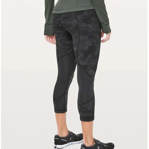 Lululemon Pace Rival Crop Leggings 22" Incognito Camo Camouflage Grey Black 4 - Picture 5 of 11
